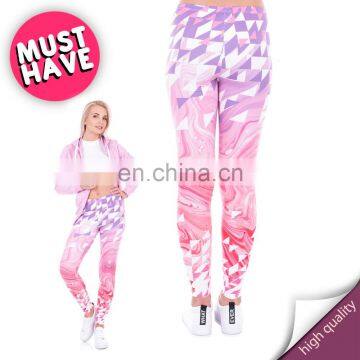 Triangles Pink Marble Femme Elastic Jogging Slim Stretch Cheap Wholesale Brand Gym Sexy Sale Print Leggings for Woman