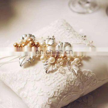 Amelie Handmade Women Hair Jewelry Alloy Leaves and Pearls Accessories Wedding Hair Clip Bridal Headwear Headpiece Prom Boho photo-4