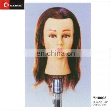 Long Real Human Hair Brown Hairdressing Training Head Mannequin