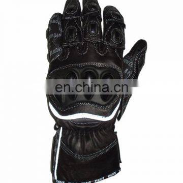 Motorbike Gloves, Leather Summer Motorbike Gloves HLI Orange Black