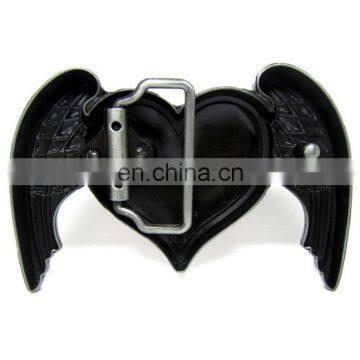 Good Quality Wholesale Zinc Alloy Metal Angle Wings and Heart Cowboy Belt Buckle photo-2