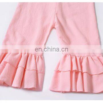 2019 New Wide Leg Korean Fashion Pink Ruffle Pants Jumpsuits for Girls photo-4