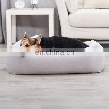 Rectangle Dog Bed Soft Velvet Fabric Pet Bed for Dogs & Cats With Non Slip Bottom photo-2