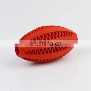 Non-Toxic Soft Tooth Cleaning and IQ Training Rubber Dog Toys Pet Rugby Ball photo-4