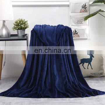 Custom wholesale coral fleece solid color air conditioner gift blanket