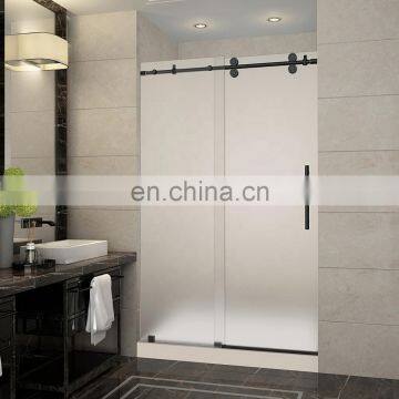 unbreakable glass door   sliding bathroom door    frameless shower glass door