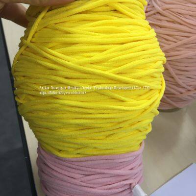 Round flat cylinder mask strap 2.5-5mm ear strap color KN95 elastic rope disposable mask rope