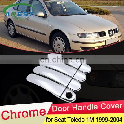 for Seat Toledo 1M 1999 2000 2001 2002 2003 2004 MK2 Chrome Door Handle Cover Exterior Catch Trim Set Car Styling Accessories