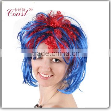 female synthetic carnival party wig afro colorful curly wig