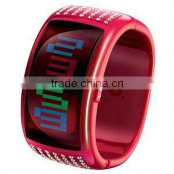 2013 Red silicone LED wrist watch with flash words for women (TM-1318)