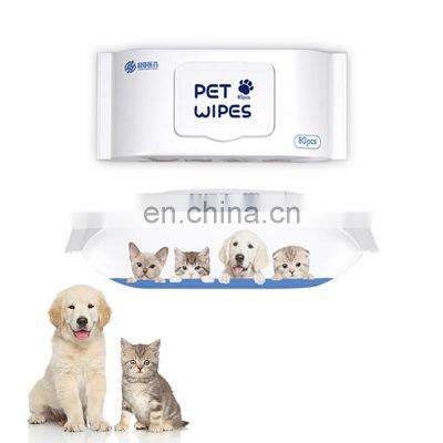 Disposible Vegan Non Alcohol Pet Paw Wipes Cat Puppy Towel Wet Tissue Papers For Pet