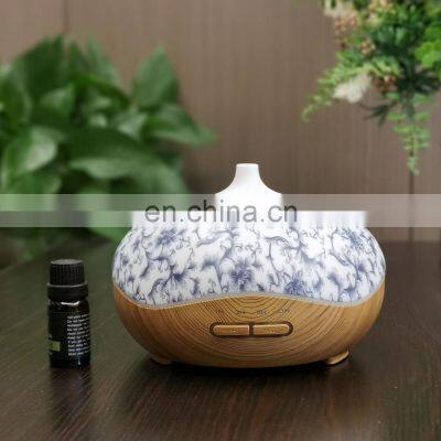 Home 300ml Wood Grain Aromatherapy 300 ml Portable Mini Wooden Ultrasonic Oil Essential Humidifier Aroma Air Diffuser photo-2