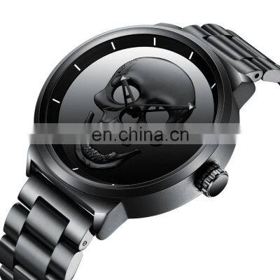 Biden 0063 Original Men Japanese Quartz Wrist Watches Stainless Steel Skull Analog Water Resistant Brand Luxury Men Watch photo-2