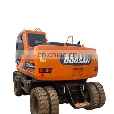 High quality doosan wheel excavator for digging , Used doosan machine , doosan dh140 dh150