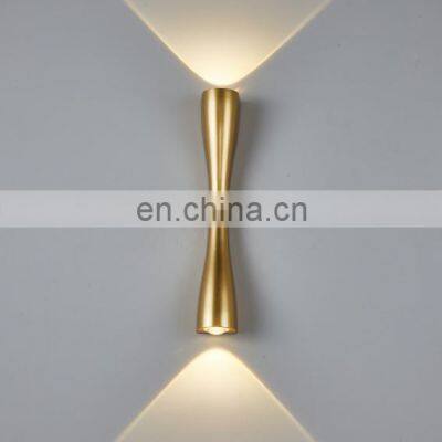 6W Garden Gold  wall lamp Modern courtyard villa wall lamp outdoor garden up and down double head lamp