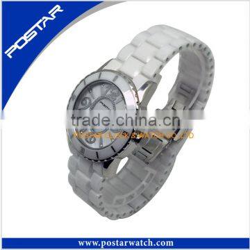 Black White Ceramic Strap Summer Watch With Round Sharp Case photo-3