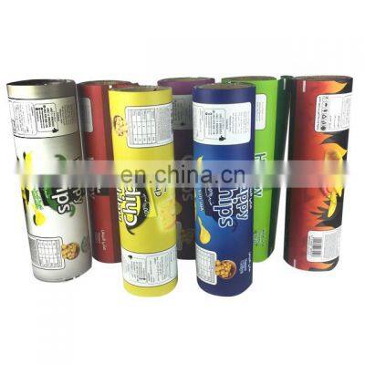 wholesale printing logo design banana crisp chips packaging matte surface aluminium laminated plastic film roll