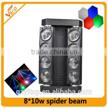 Night Club bar dj disco 8x10w white rgbw spider beam led moving head light                        
                                                                                Supplier's Choice