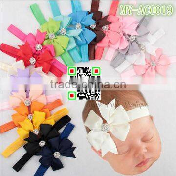 baby swallow tail-like ribbon flower hair accessories elastic headband hairband MY-AC0019