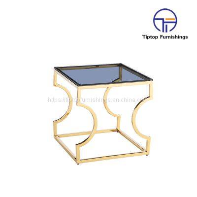 Free Sample Gold Marble Tall Wood Stainless Steel Metal Modern Moroccan Round Mirrored End Table