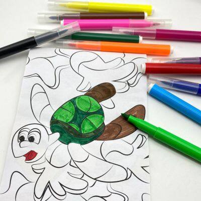 Factory Low MOQ Cheap Felt Tip Brush Pens Twin-tip Watercolor Brush Marker Pen 0.4mm Fineliner Pen photo-5