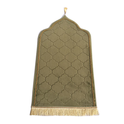 Hot Selling Portable Embroidery Foam Arabic Ramadan Padded Praying Rug Sejadah Muslim Prayer Mat photo-5