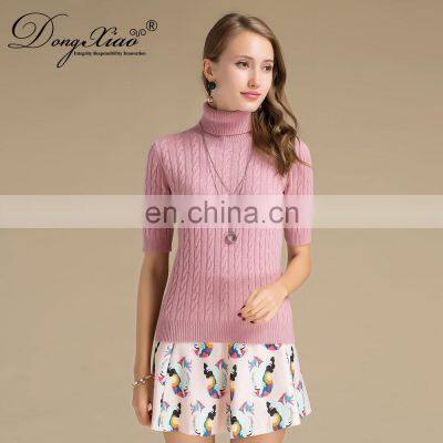 Erdos 2024 Preppy Style Ladies Jumper 100% Cashmere Knitted Sweater With Turtleneck Solid Pattern Winter Season Essential photo-3