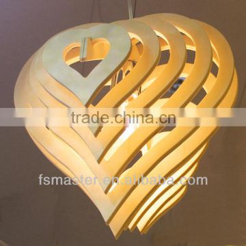 2013new design heart shape wooden pendant light for resutaurant European style modern new design heart shape ceiling light