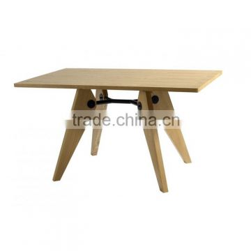 Replica solid wood table solvay by Jean Prouve for dining room