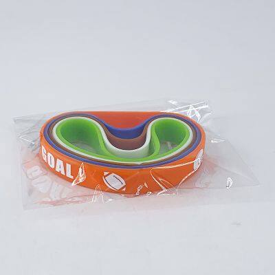 Manufacture in Stock Rugby Soft Sport Silicone Wristband Print Colorful Adult Acttivity High Quality Silicone Bracelet photo-6