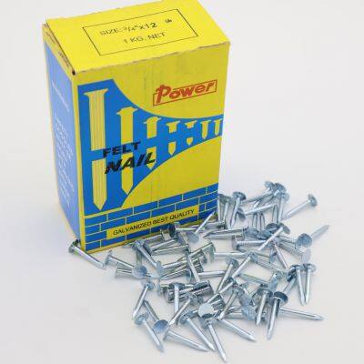 25mm Galvanized Roofing Felt Nails With Large Head for Bitumen Felt