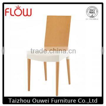 plastic and wood chair PP seat wood back