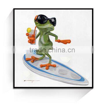 JC New Arrivals Home Decoration Living Room Fun Frog Animal Oil Painting On Canvas ANI-23A