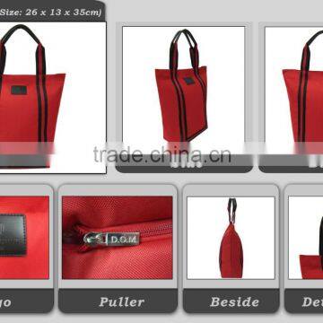 Hot sale high quality new fashion woven Travel special Tote Bag red colour polyester