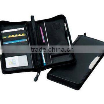 High quality full grain cowhide zipper travel wallet