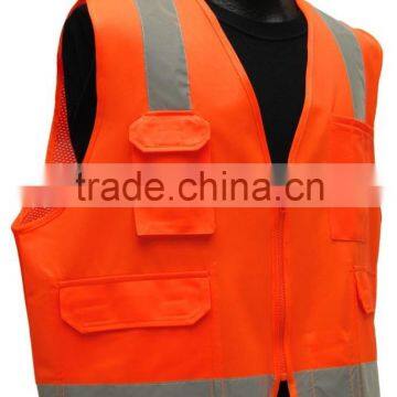 hi vis reflective vest with zipper and pocket