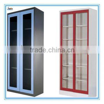 Luoyang modern design KD glass door metal cabinet used office furniture