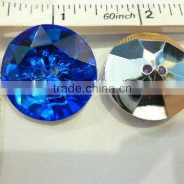 BUTTONS IN ACRYLIC STONE WITH SILVER PLATED BACKING, 27MM SA-2985 NAVY COLOR