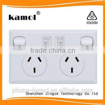 Argentina AR standard USB wall powerpoint outlet 5V 2A output