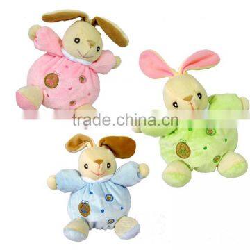 Baby Plush Soothing Toy Bunny in Soft Color/Soft Toy Colorful Bunny with Bell Inside/Stuffed Animal Baby Toy