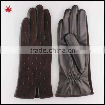 2016 fashion ladies black sheepskin wool lining leather gloves