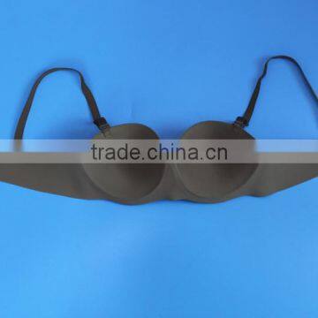 Fashionable Gray Curve Line Laser Cut Brassier photo-5