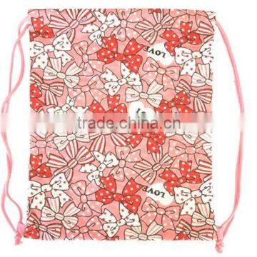 2016 recycled promotional printed 100% natural 210D polyester drawstring shoe bag