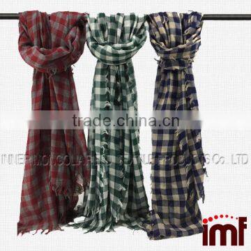 Women's Plaid Check Design Fashion Scarf,Large Pashmina Plaid Fringe Scarf