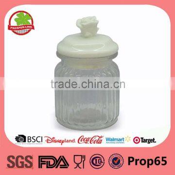 Tea ceramic airtight lid glass canister