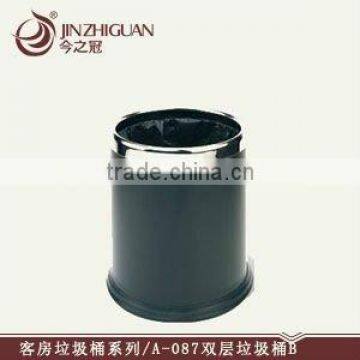 Stainless steel leather room dustbin (A-087B)