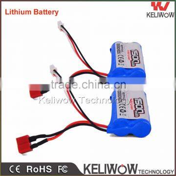 7.4V 1500mAh / 1800mAh RC Car Li-ion Battery For High Speed RC Truck