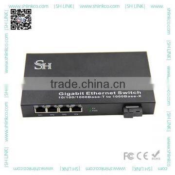 1 fiber 4 ethernet ports 1310/1550nm WDM SC 10/100/1000M fiber optical switch