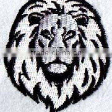 100% embroidery iron on lion head garment custom embroidery patch