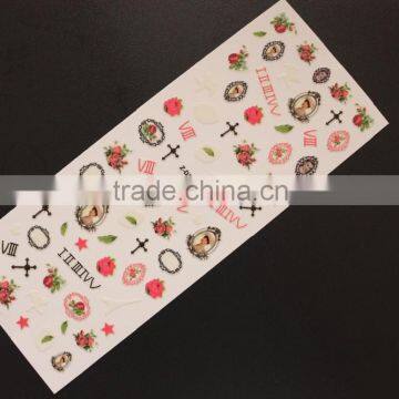 temporary nail tattoo stickers, cute pattern portrait nail stickers